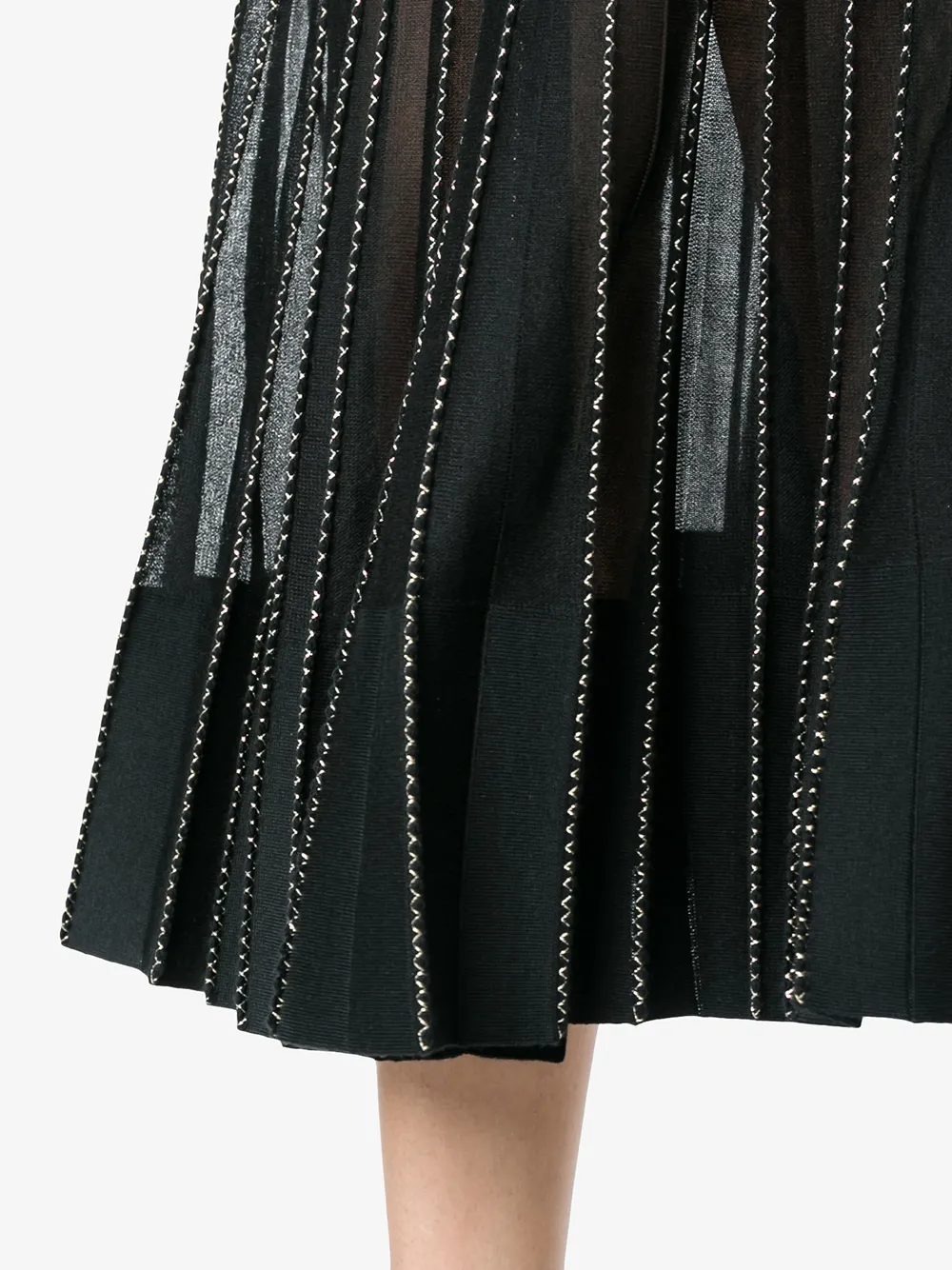 Alexander McQueen Metallic geborduurde zijden maxi rok Zwart
