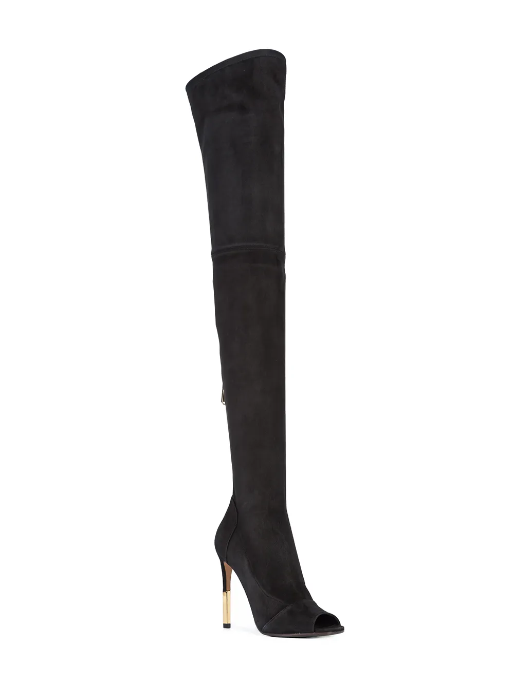 Balmain open-toe knee boots Zwart
