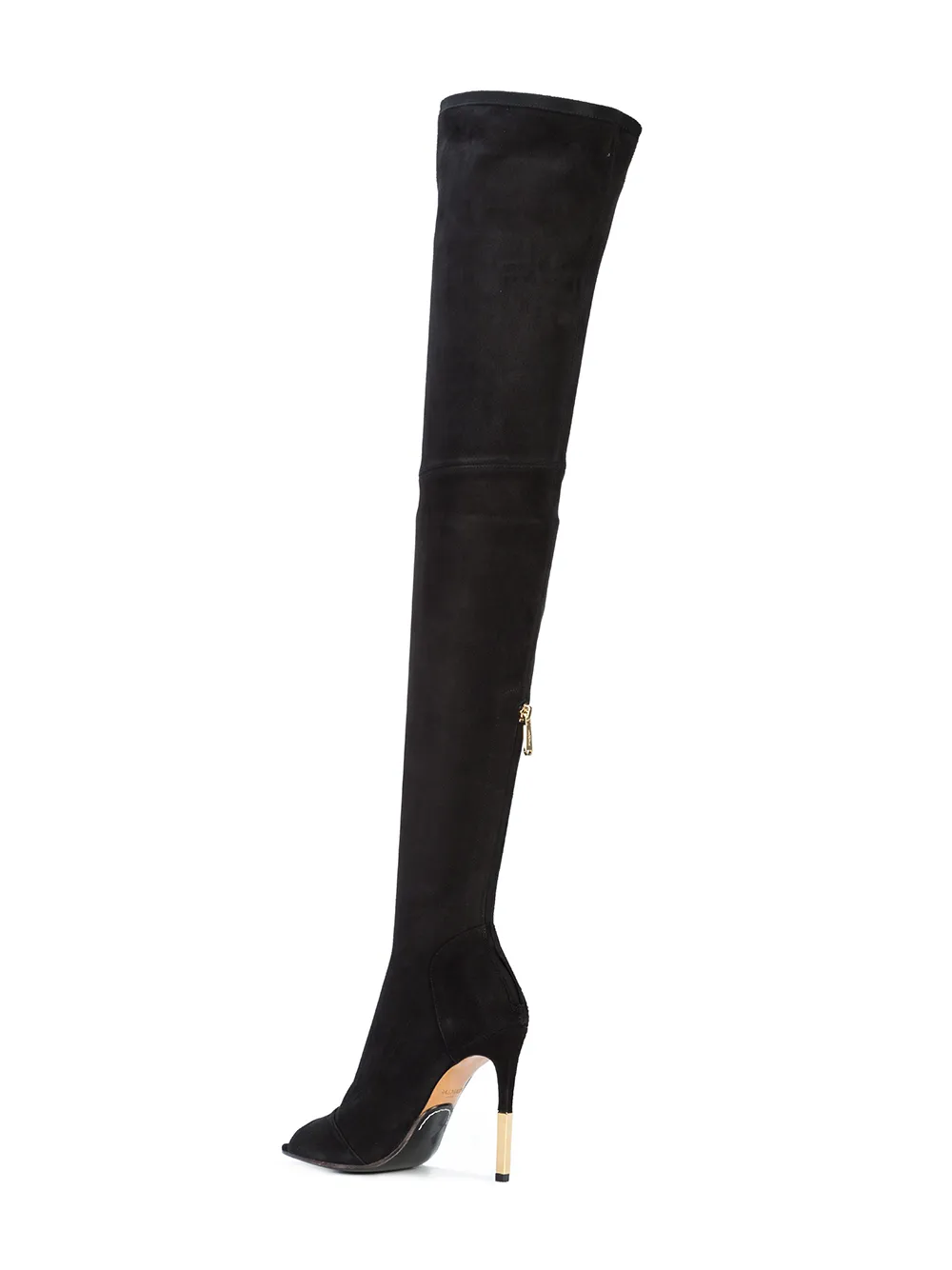 Balmain open-toe knee boots Zwart