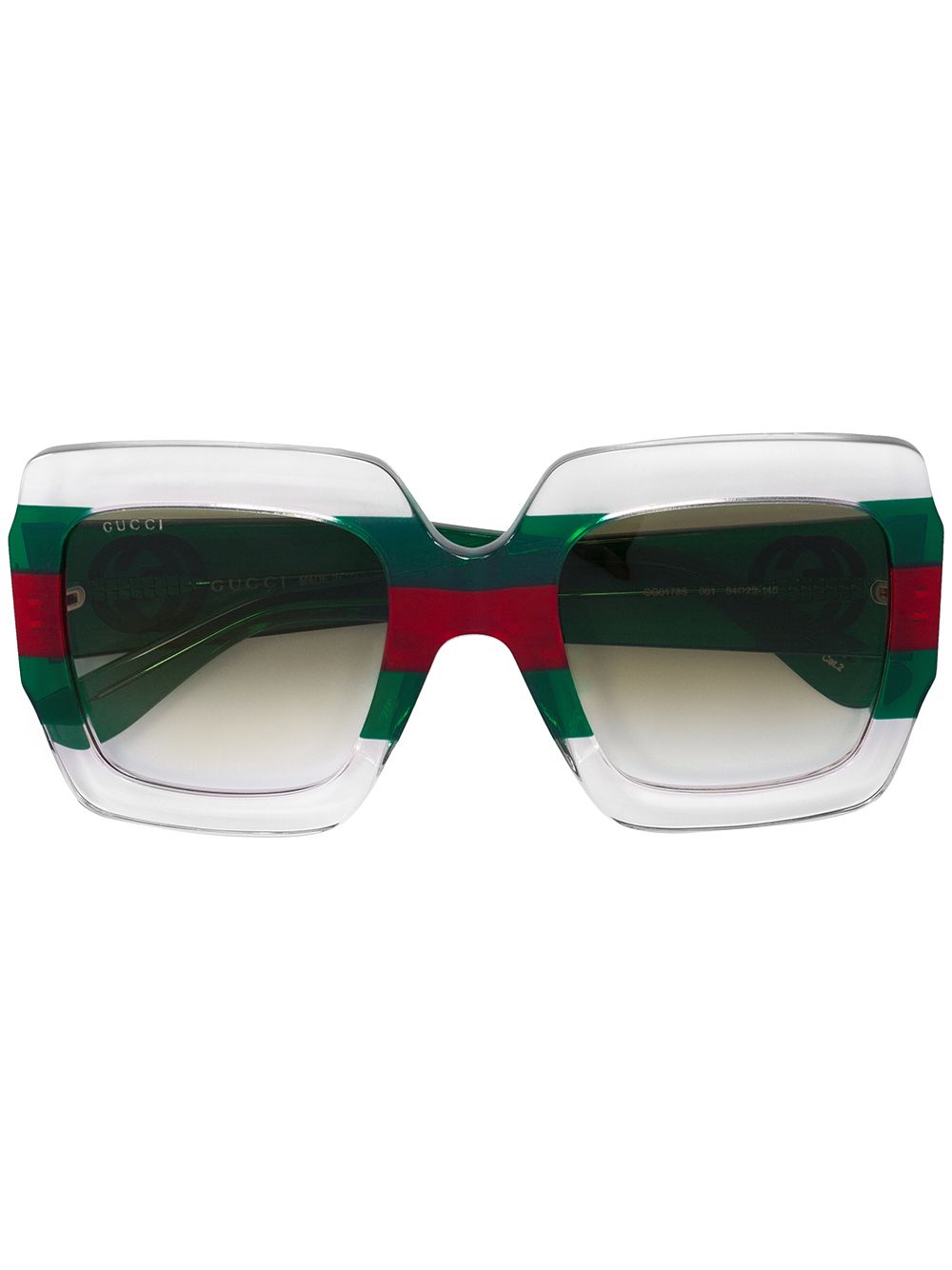 Shop Gucci Square-frame Sunglasses In Green