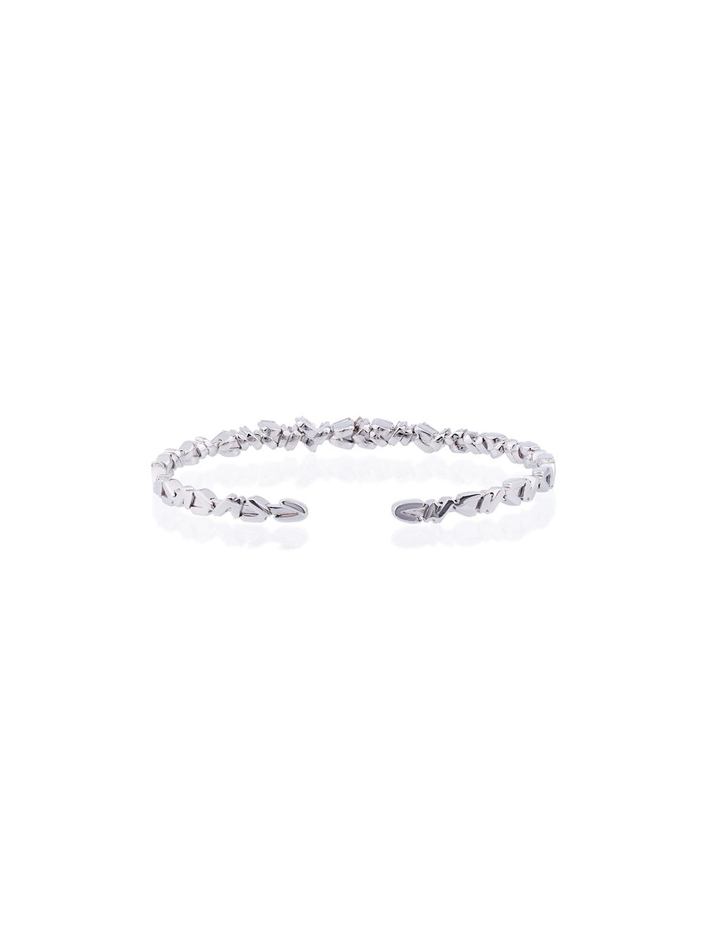 фото Suzanne kalan 18k white gold and diamond fireworks zigzag baguette bangle