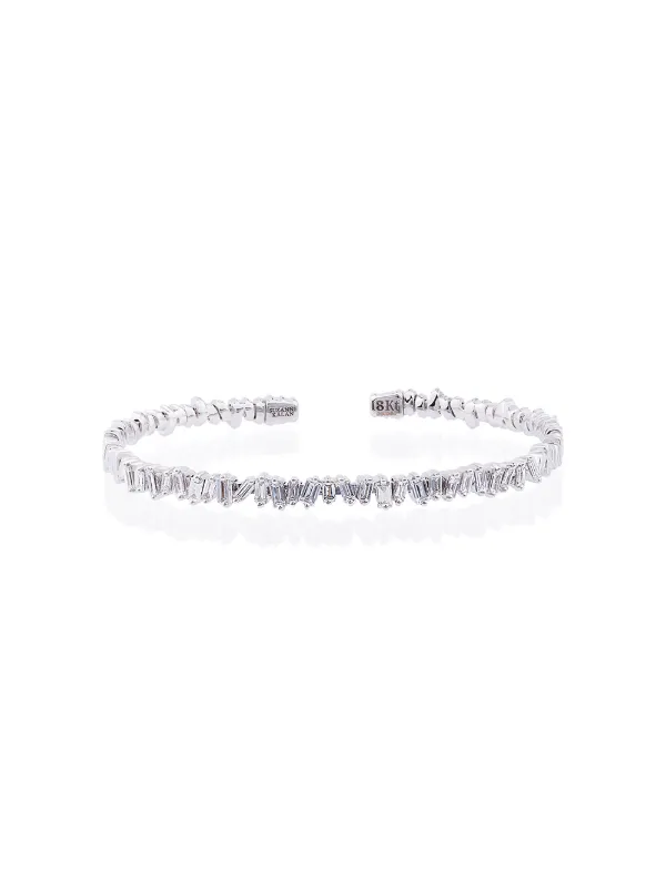 Suzanne Kalan Classic Diamond Bangle in White