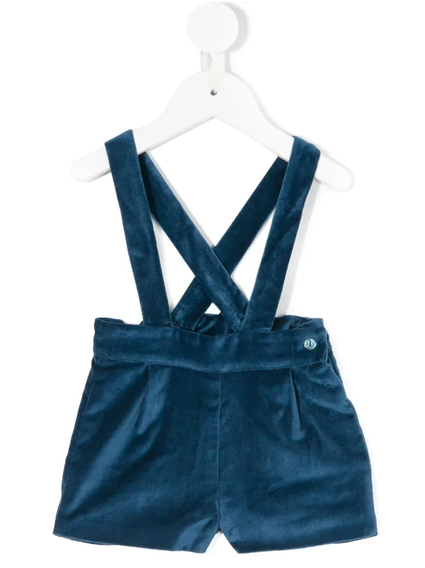 blue short dungarees