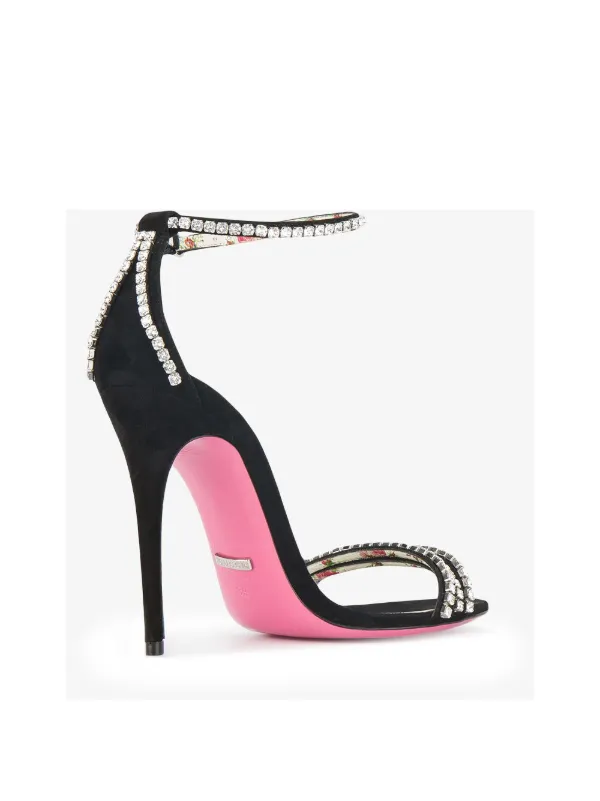 gucci suede sandal with crystals
