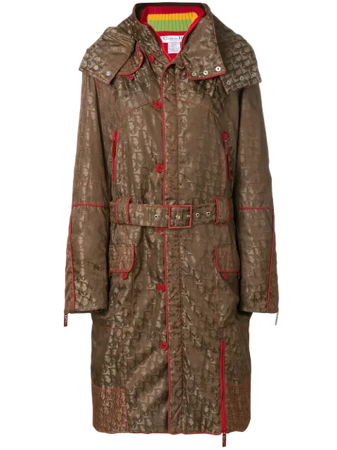 Christian Dior pre-owned logo print hooded coat Women