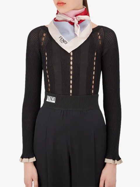 FENDI FENDI SEIDENSCHAL MIT LOGO-PRINT - MEHRFARBIG