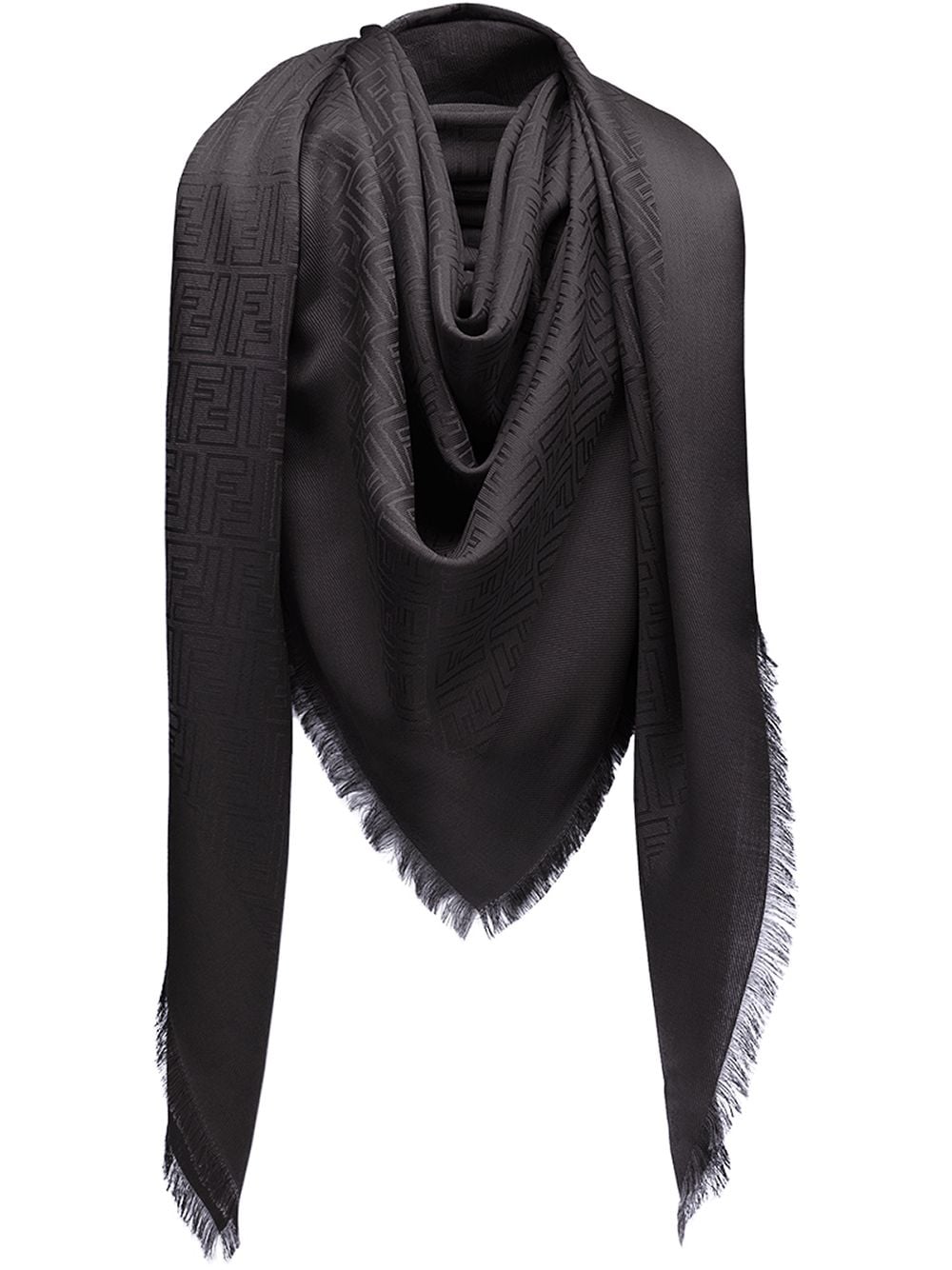 Shop black Fendi monogram print scarf 