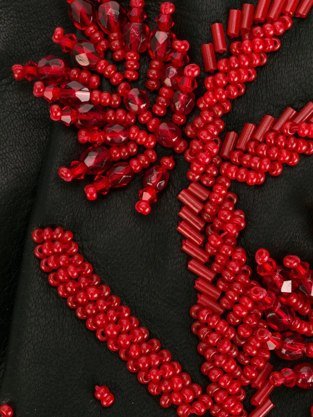 Prada floral appliqué gloves Zwart