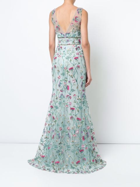 Marchesa Notte Floral Fitted Maxi Dress | Farfetch.com