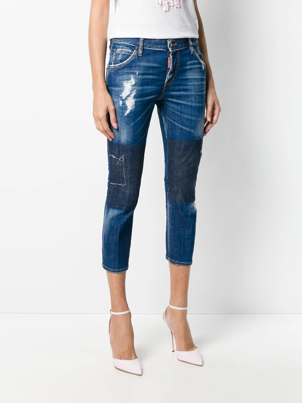 DSQUARED2 Cropped jeans met rechte pijpen Blauw