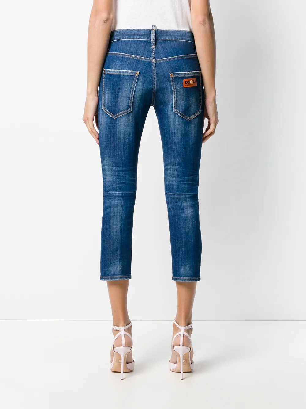 DSQUARED2 Cropped jeans met rechte pijpen Blauw