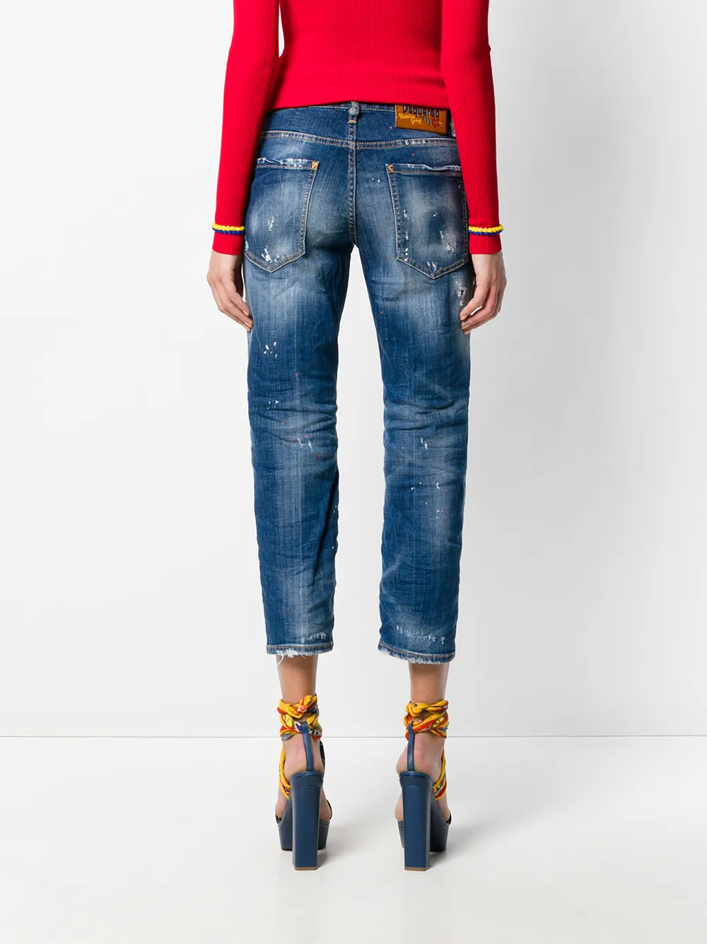 DSQUARED2 cropped jeans met rechte pijpen Blauw