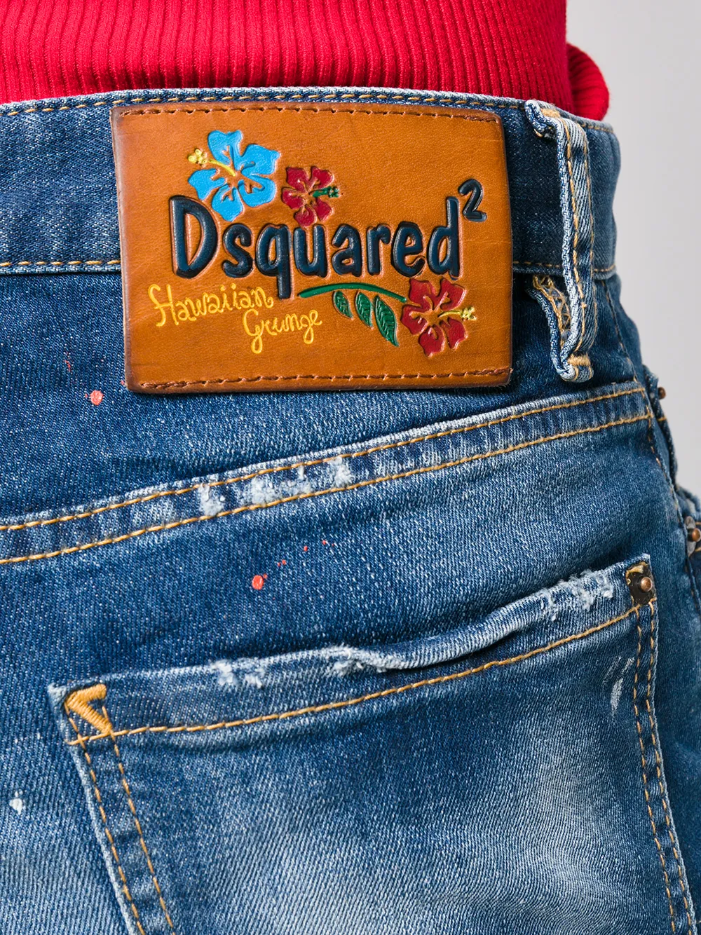 DSQUARED2 cropped jeans met rechte pijpen Blauw