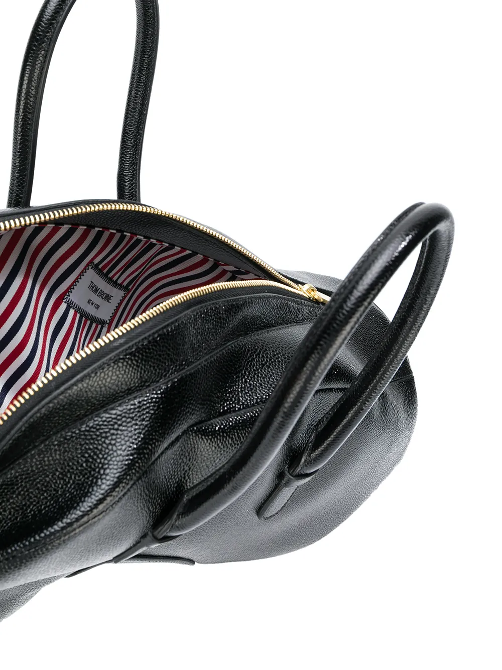 Thom Browne Unicorn Bag In Pebble Lucido Leather Zwart
