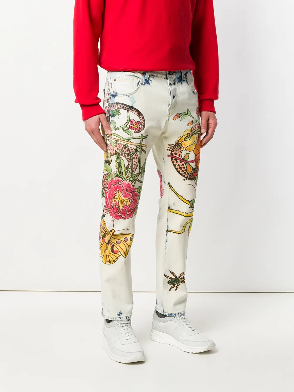 gucci printed jeans