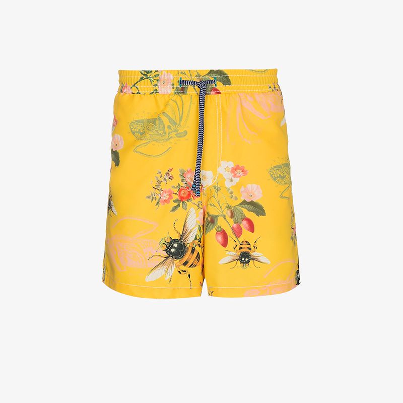 RIZ BOARDSHORTS RIZ YELLOW SWIM SHORTS WITH BEE PRINT,RIZSS18BLY0312477469
