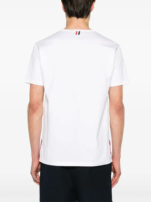 THOM BROWNE★RWB ストライプ Tシャツ Thom Browne RWB-stripe Cotton T-shirt | White | FARFETCH