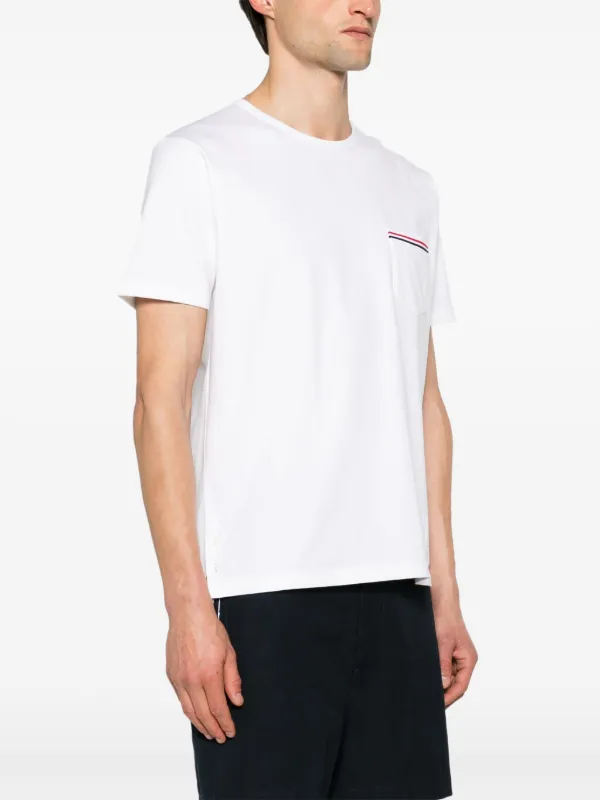 Thom Browne RWB-stripe Cotton T-shirt | White | FARFETCH