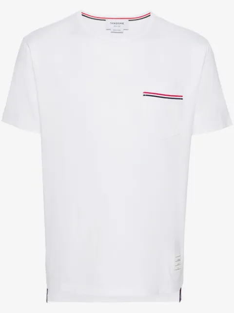 Thom Browne t-shirt en jersey à rayures RWB et poche