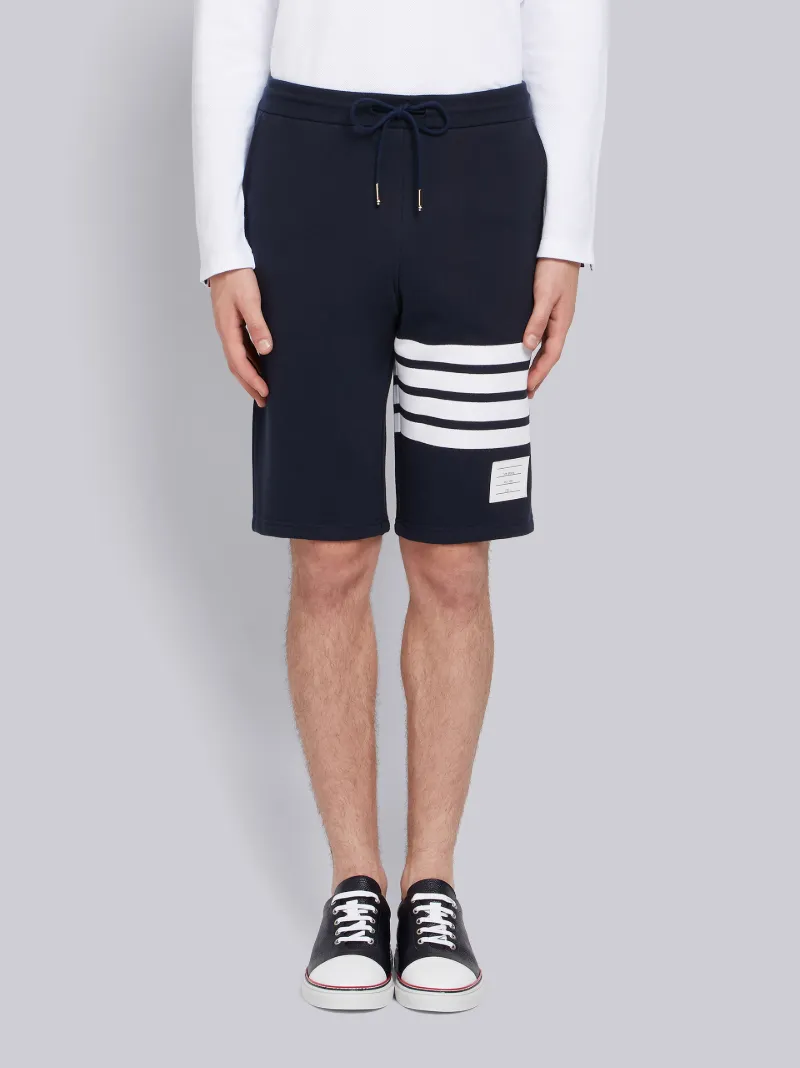 Navy Cotton Loopback Knit Engineered 4 