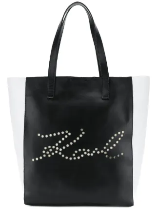Karl Lagerfeld K Signature Perforated Tote Bag 295 Online Karl Lagerfeld K Signature Perforated Tote Bag