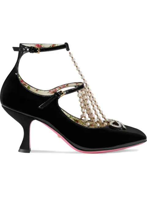 gucci pumps with pearls