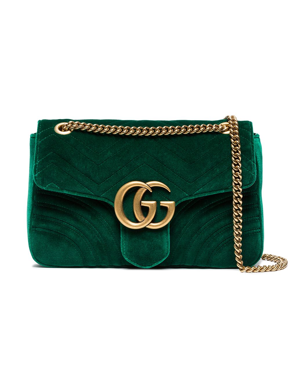 Gucci Mini Velvet Marmont Shoulder Bag In Green | ModeSens