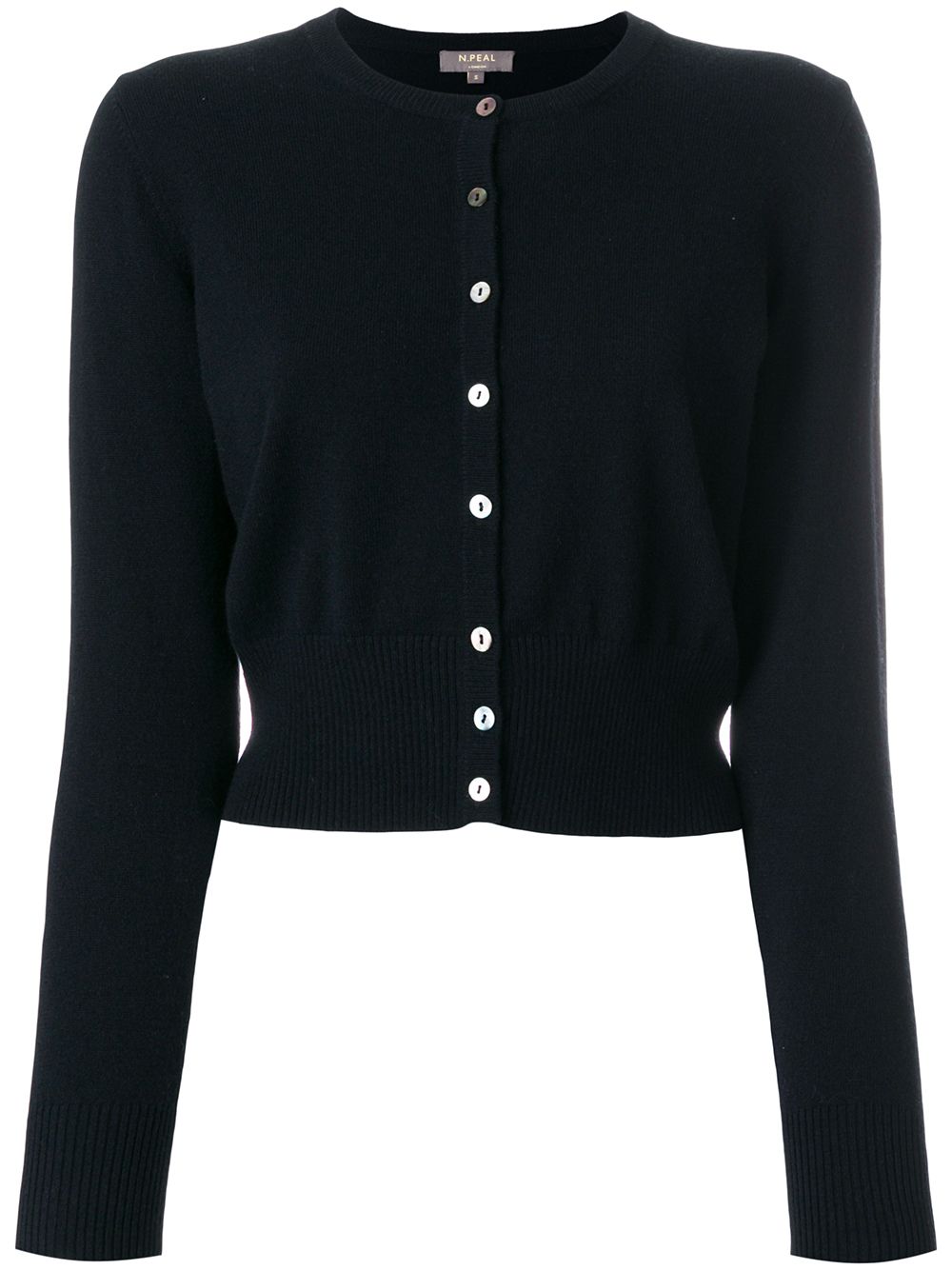 Image 1 of N.Peal cropped contrast button cardigan