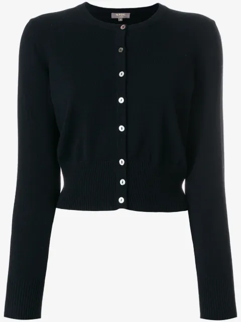 N.Peal cropped contrast button cardigan