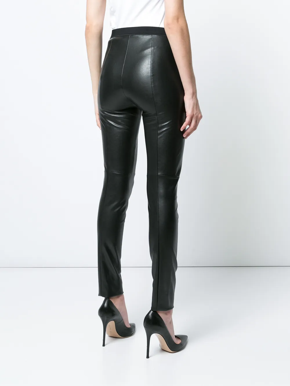 MARCCAIN leather-look leggings Zwart