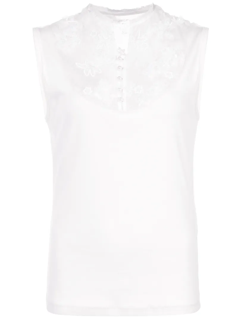 блузка без рукавов с кружевным воротником Marc Cain