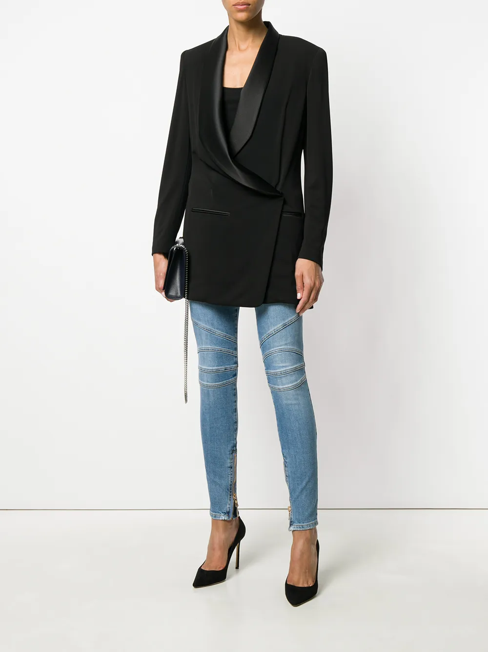 Balmain skinny biker jeans - Blauw