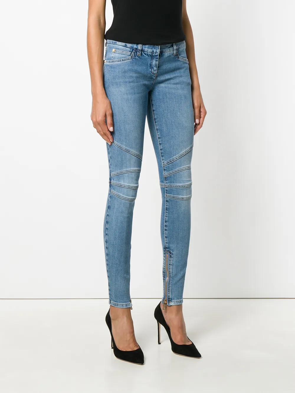 Balmain skinny biker jeans Blauw