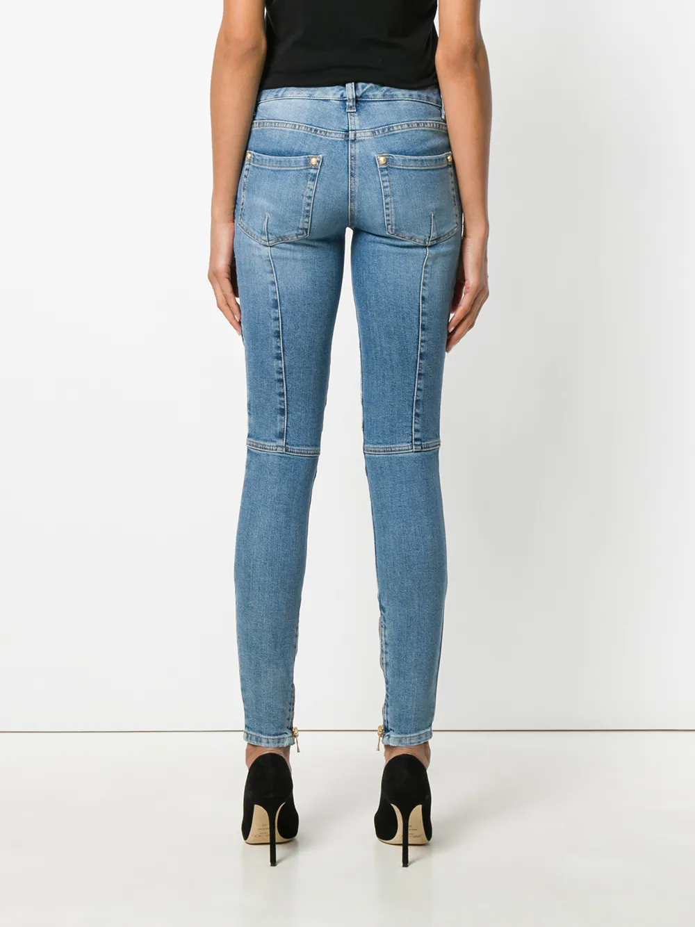 Balmain skinny biker jeans Blauw