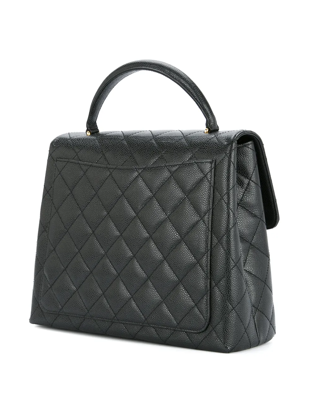 Pre-owned Chanel Vintage Quilted Cc Handbag - Black