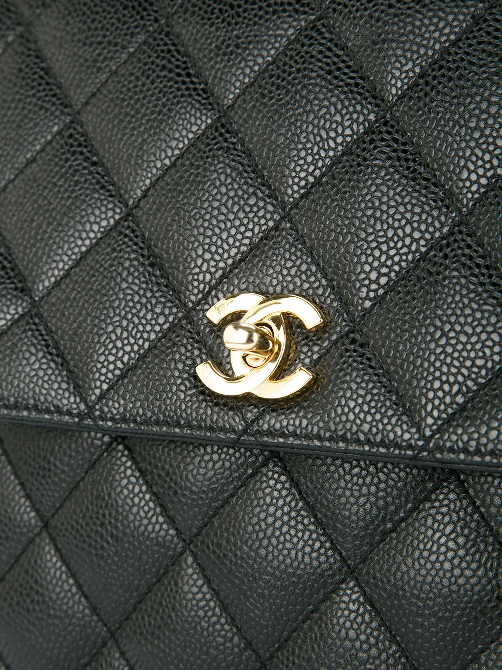 Pre-owned Chanel Vintage Quilted Cc Handbag - Black