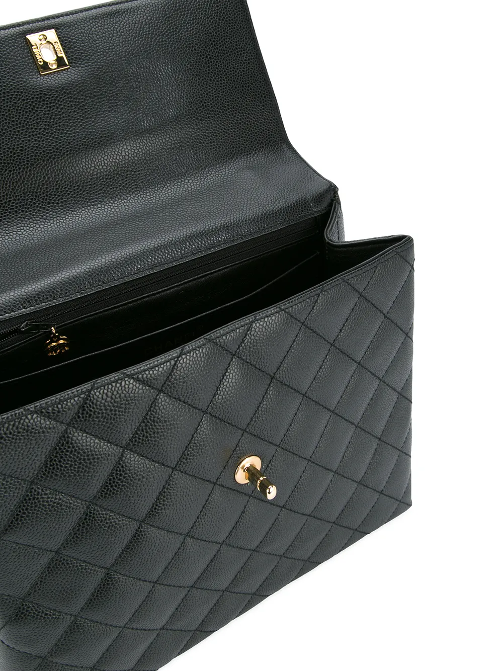 Pre-owned Chanel Vintage Quilted Cc Handbag - Black