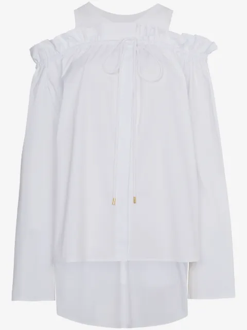 Alberta Ferretti cold shoulder frill long sleeve top