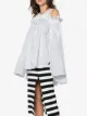 Alberta Ferretti cold shoulder frill long sleeve top