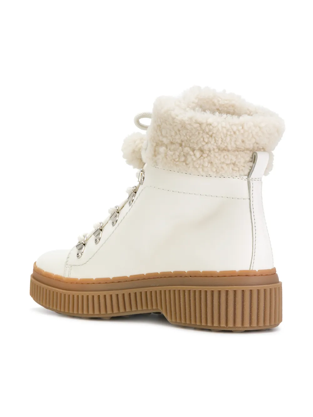 Tod's shearling-trimmed ankle boots Wit