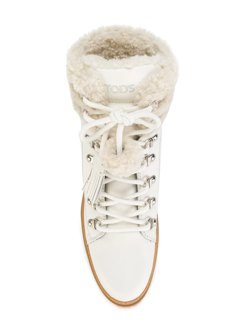 Tod's shearling-trimmed ankle boots Wit
