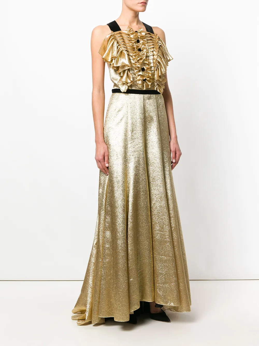Philosophy Di Lorenzo Serafini dress with ruffled front - Metallic