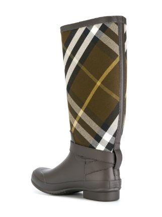 burberry check rain boots