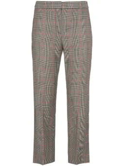 Calça cropped xadrez