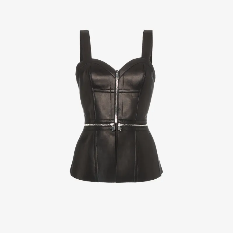 ALEXANDER MCQUEEN ALEXANDER MCQUEEN LEATHER CORSET TOP,507767Q5KUK12485541