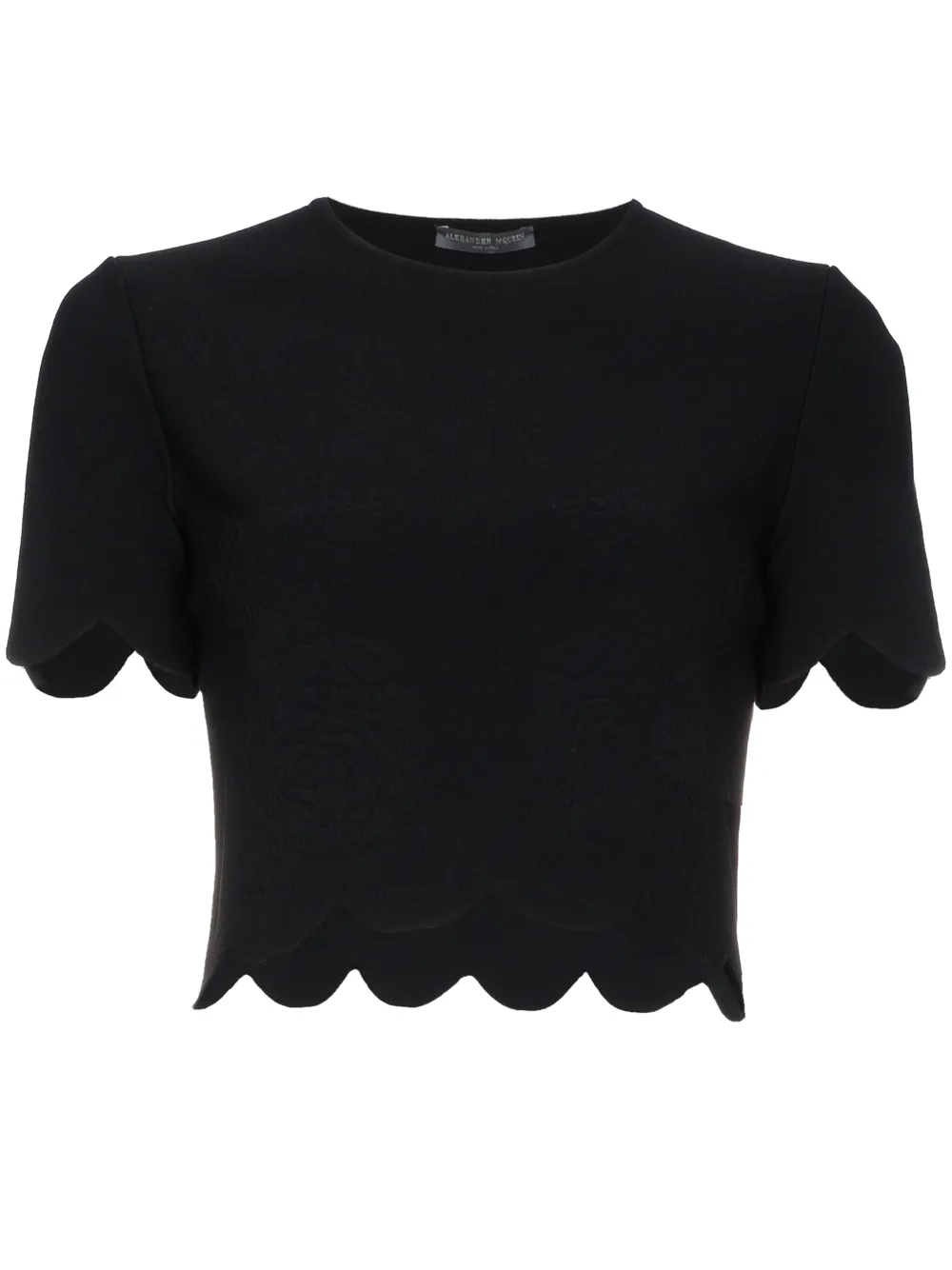 Alexander McQueen T-Shirt mit Wellensaum - Schwarz