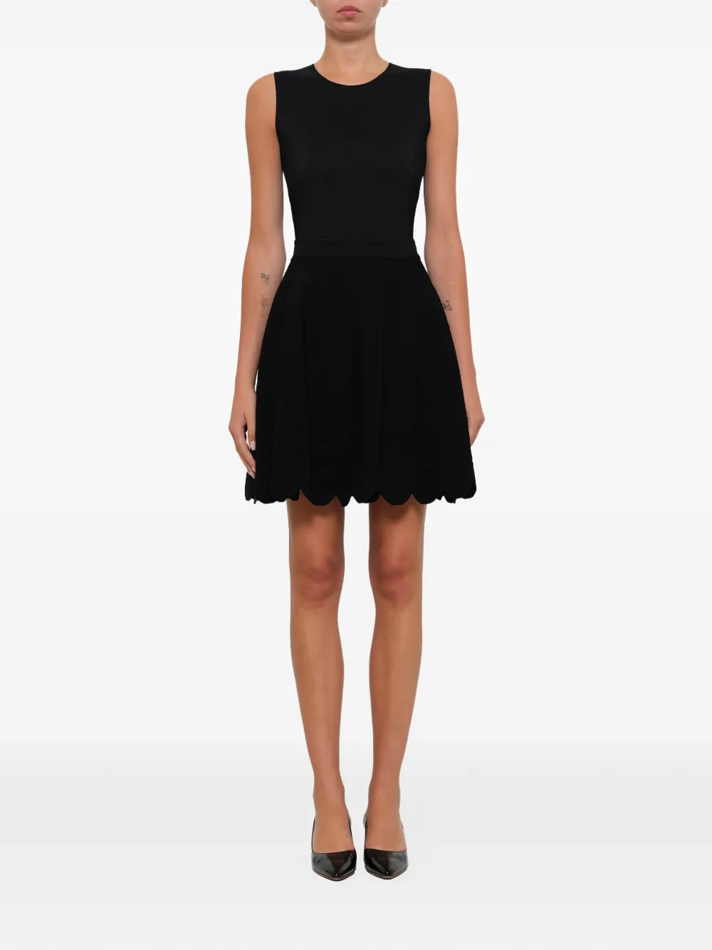  Alexander Mcqueen Minirock Mit Wellensaum   Schwarz 