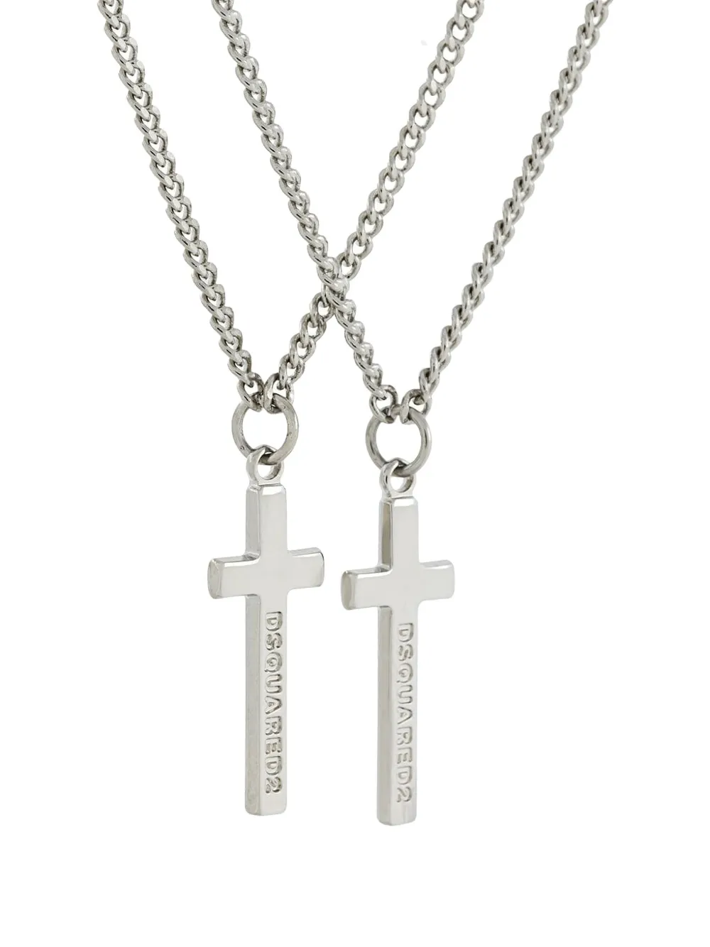 DSQUARED2★Jesus double chain necklace Dsquared2 Jesus Double Chain Necklace - Black | Editorialist
