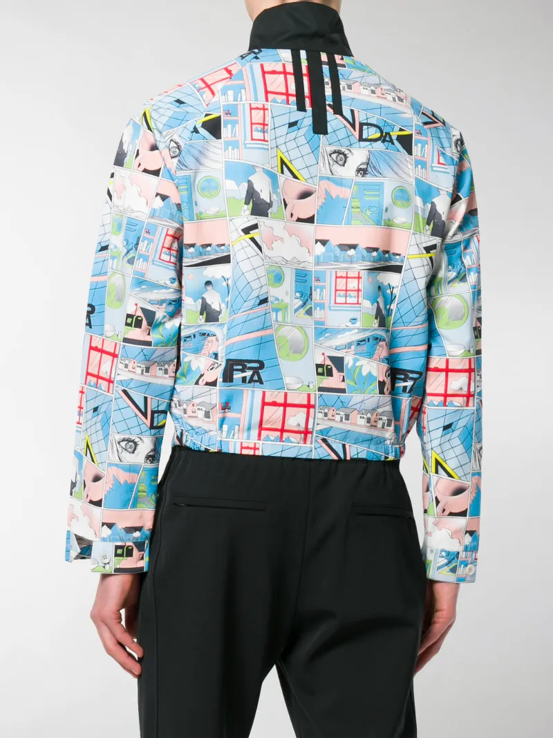 Prada comic book print Harrington 