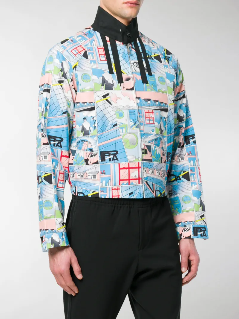 Prada comic book print Harrington 